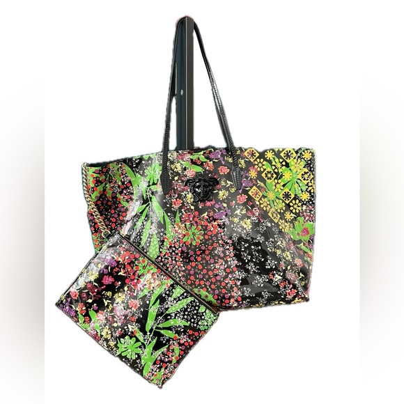 VERSACE Flower Tote with Pouch - Picture 1 of 7